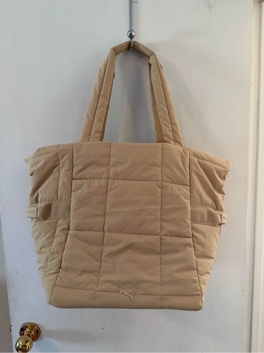 Puma Quilted Beige Puffer Tote